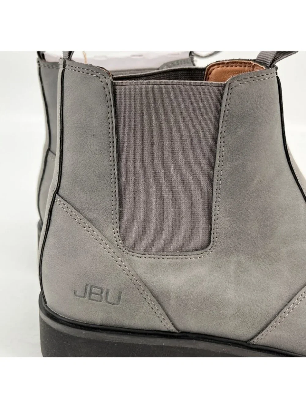 JBU Kai Water Resistant Chelsea Boot Men's Size 10 Grey Leather Pull-On